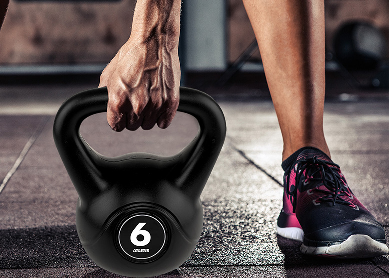 PESA RUSA KETTLEBELL MANCUERNA PESA RUSA CEMENTO 6 KG NEGRO - 2