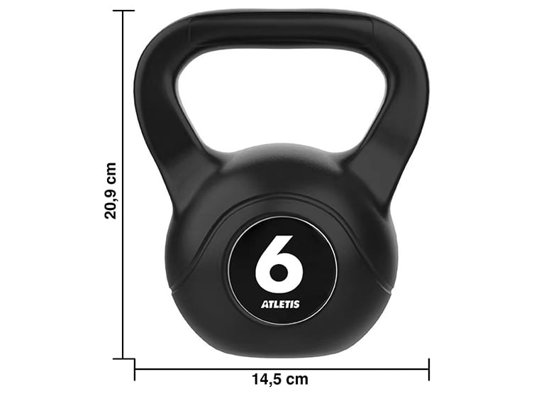 PESA RUSA KETTLEBELL MANCUERNA PESA RUSA CEMENTO 6 KG NEGRO - 3