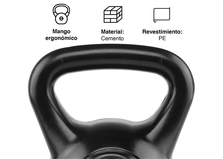 PESA RUSA KETTLEBELL MANCUERNA PESA RUSA CEMENTO 6 KG NEGRO - 5