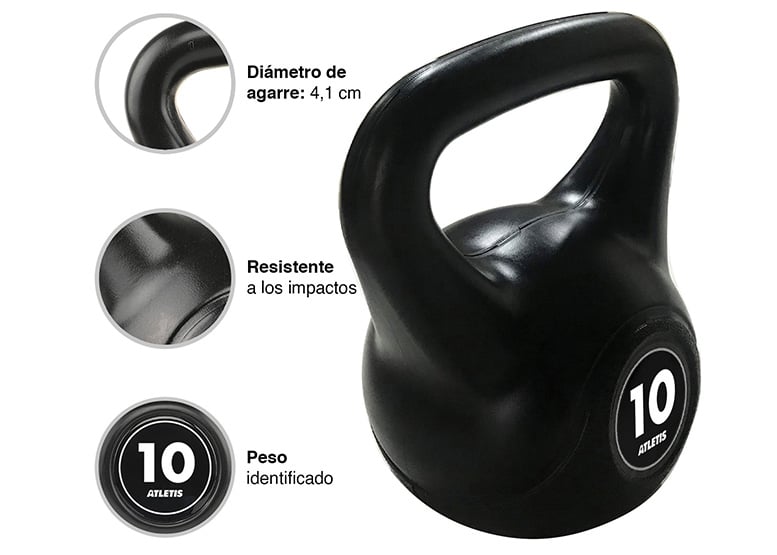 PESA RUSA KETTLEBELL MANCUERNA PESA RUSA CEMENTO 10 KG NEGRO - 4
