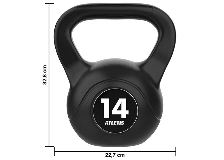 PESA RUSA KETTLEBELL MANCUERNA PESA RUSA CEMENTO 14 KG NEGRO - 3