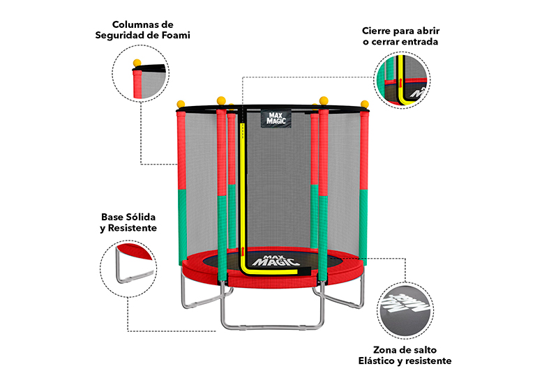 CAMA ELÁSTICA 152 CM ROJO - 4