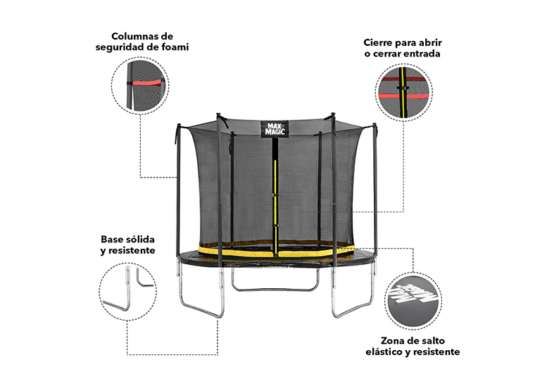 CAMA ELÁSTICA 305 CM (10 FT) NEGRO - 4
