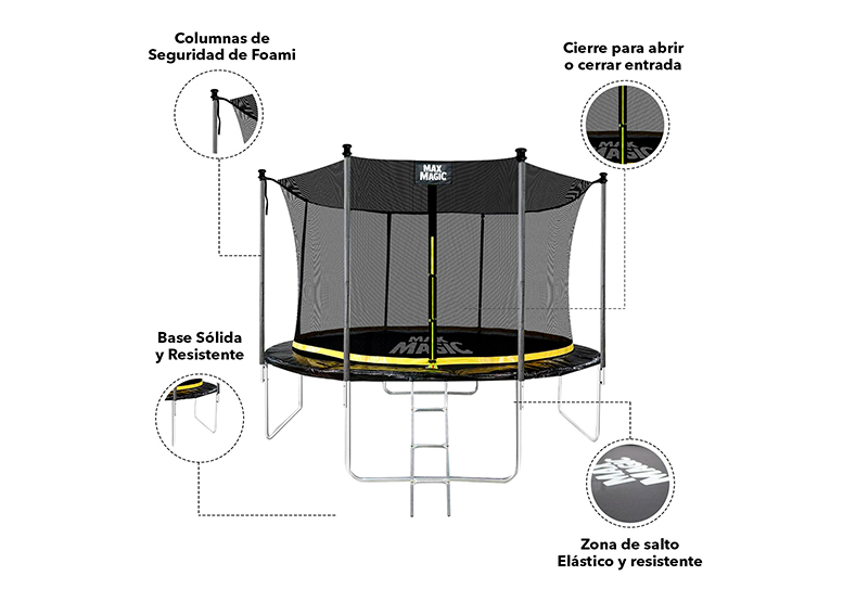 CAMA ELÁSTICA 426 CM (14 FT) NEGRO - 4