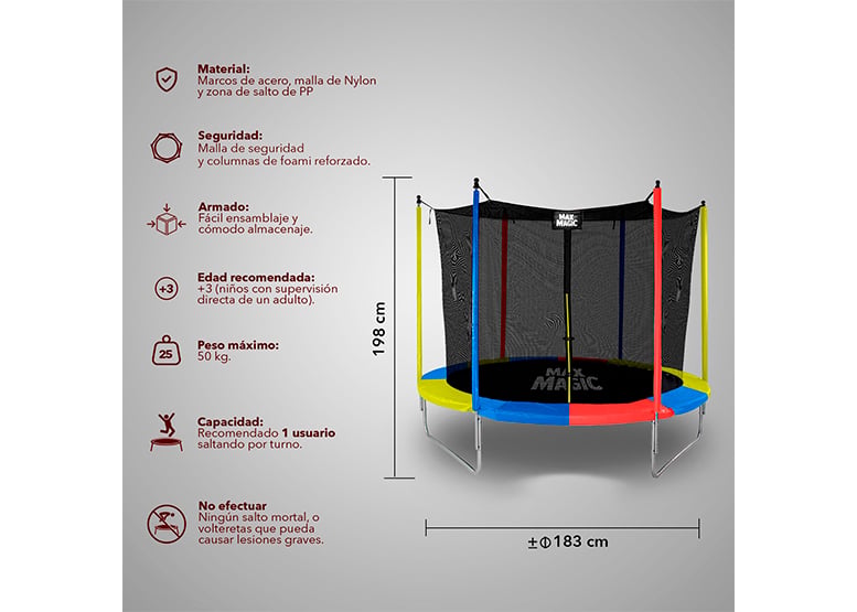 CAMA ELÁSTICA 183 CM (6 FT) AMARILLO - 3