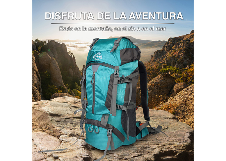 MOCHILA RUTTA 1618750 CAMPING 65L CELESTE - 5