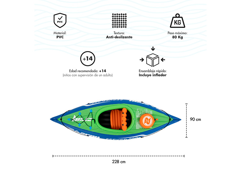 KAYAK ZRAY 1 PERSONA AZUL - 3