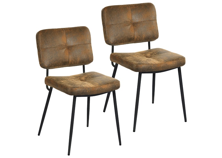 SILLA COMEDOR NOVAHUS KAROMI ACERO CAFÉ PACK 2 - 1
