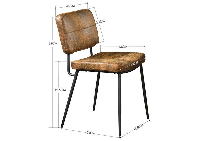 SILLA COMEDOR NOVAHUS KAROMI ACERO CAFÉ PACK 2 - 3