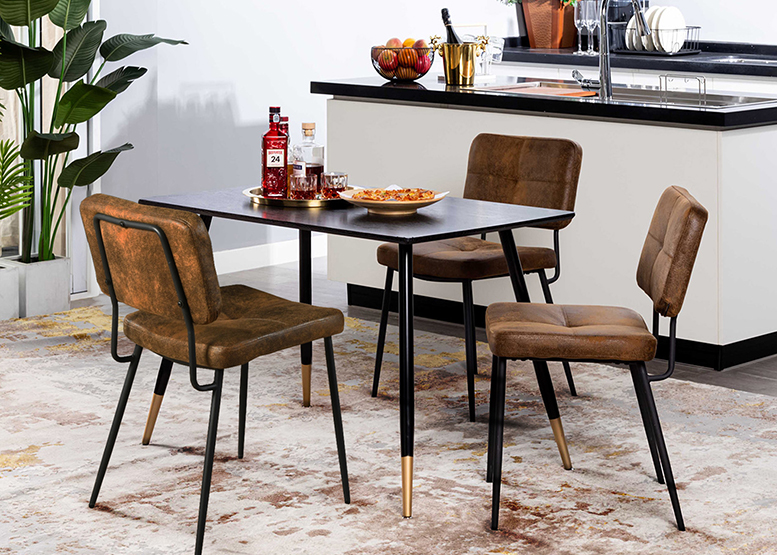 SILLA COMEDOR NOVAHUS KAROMI ACERO CAFÉ PACK 2 - 6