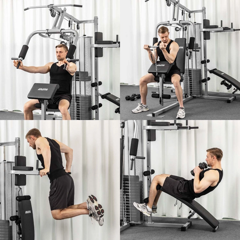 HOME GYM ATLETIS TF-7005A TRES ESTACIONES GRIS - 7