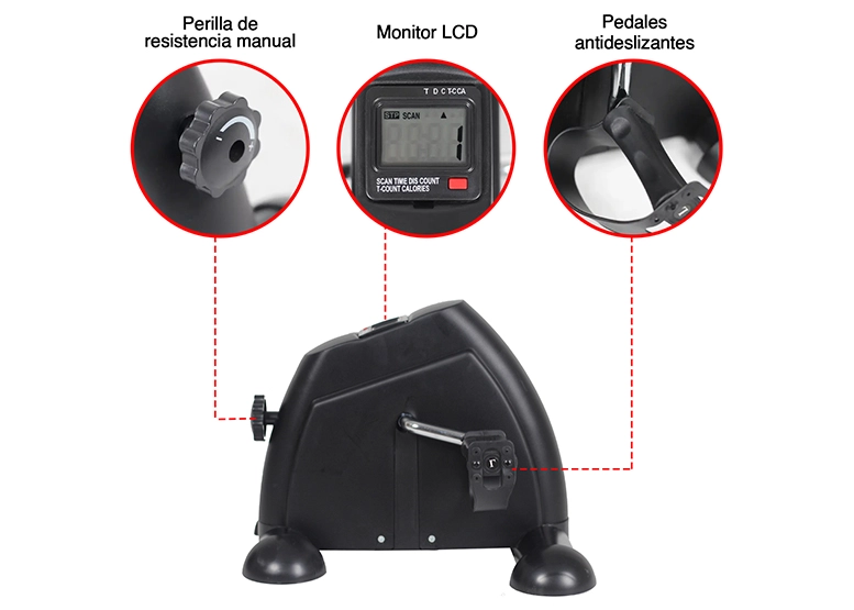 PEDALERA ATLETIS 1630350 FIT T1.2 VOLANTE ROTACIÓN 1KG NEGRO - 4