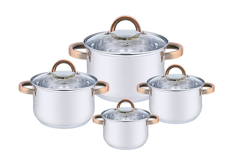 SET BATERÍAS 8 PIEZAS ACERO INOXIDABLE BERLÍN GRIS - 1