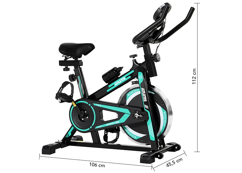 BICICLETA SPINNING ATLETIS K300 CAPACIDAD 120 KG VERDE - 3