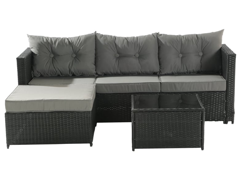 SECCIONAL NOVAHUS 57094 INTERCAMBIABLE 3 CUERPOS TERRAZA SOFA + MESA GRIS - 2
