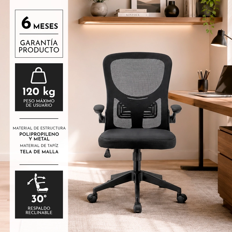 SILLA DE ESCRITORIO PRECISION SEATING - NEGRO - 4
