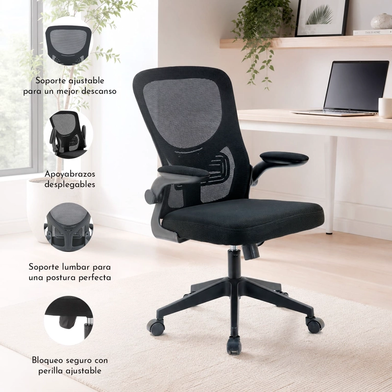 SILLA DE ESCRITORIO PRECISION SEATING - NEGRO - 6