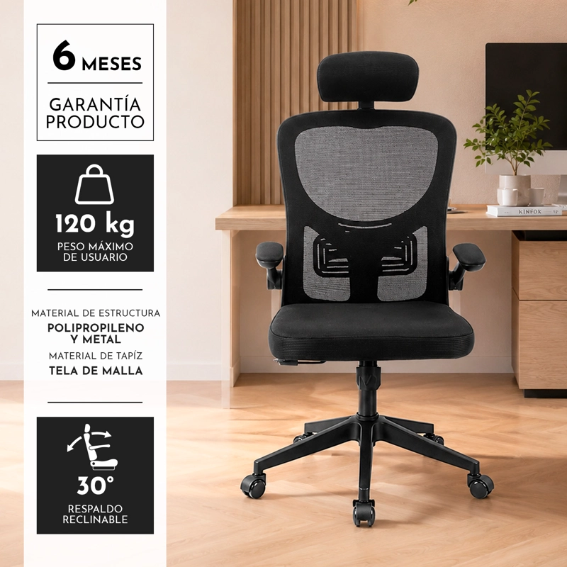 SILLA DE ESCRITORIO POSTURE EXECUTIVE - NEGRO - 4
