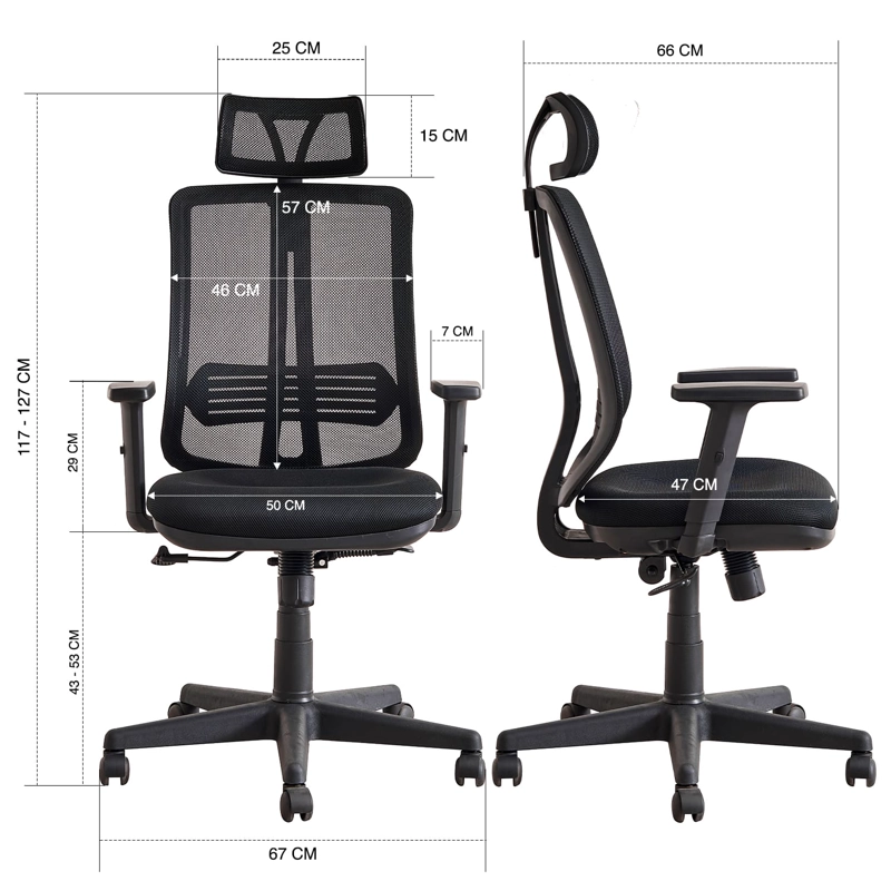 SILLA DE ESCRITORIO AUTONOMOUS FULL - NEGRO - 8