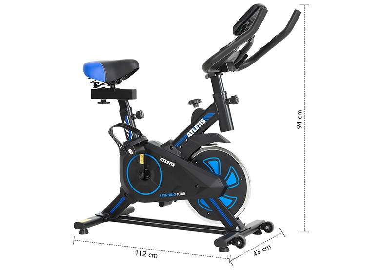 BICICLETA SPINNING ATLETIS K100 CAPACIDAD 100 KG AZUL - 3