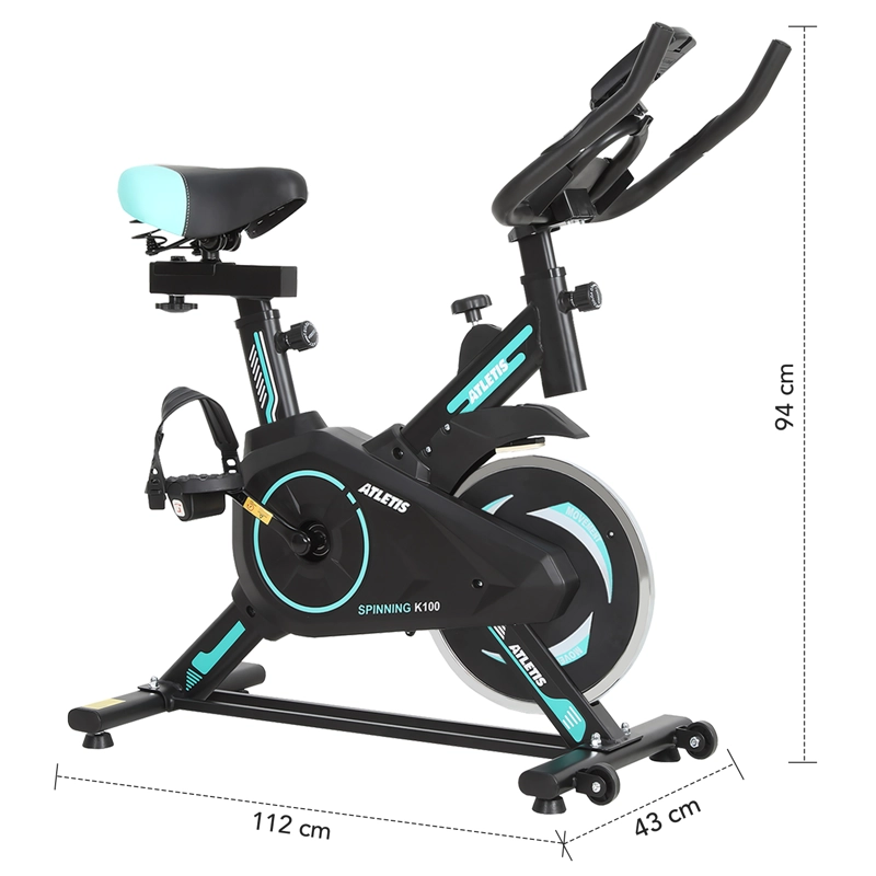 BICICLETA SPINNING ATLETIS 1639750 CAPACIDAD 100 KG VERDE - 6