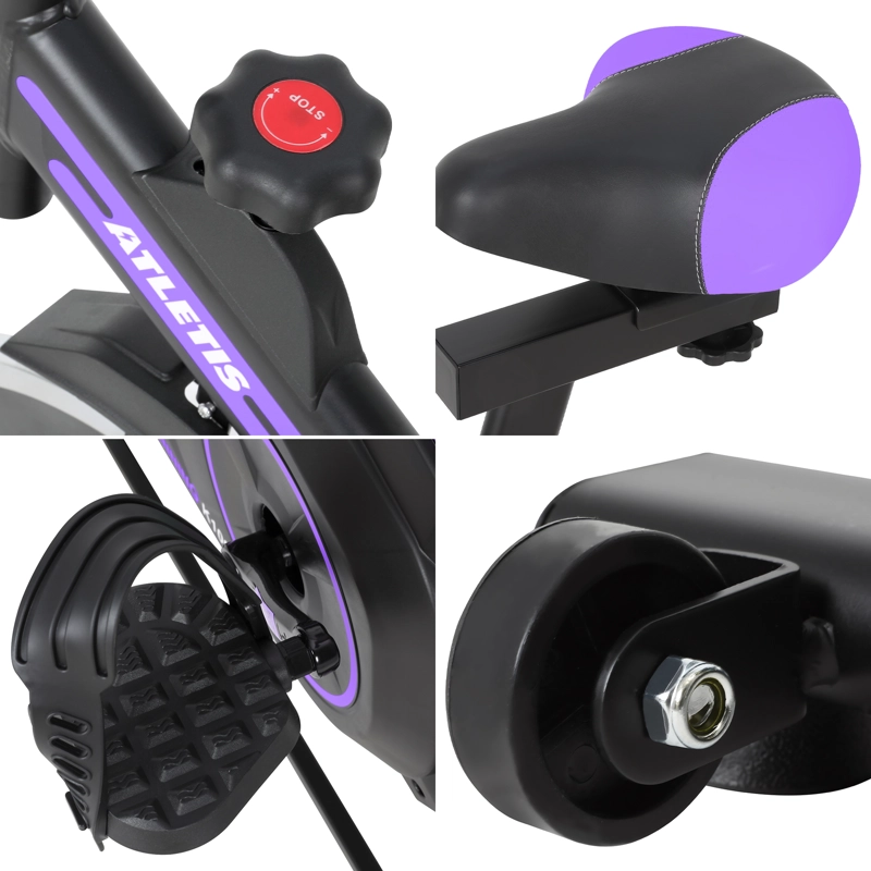 BICICLETA SPINNING ATLETIS 1639850 CAPACIDAD 100 KG MORADO - 5