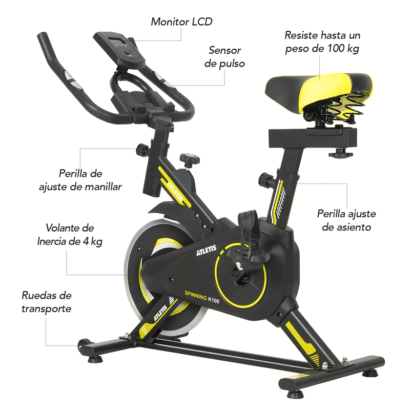 Bicicleta Spinning K100 Pink - 7