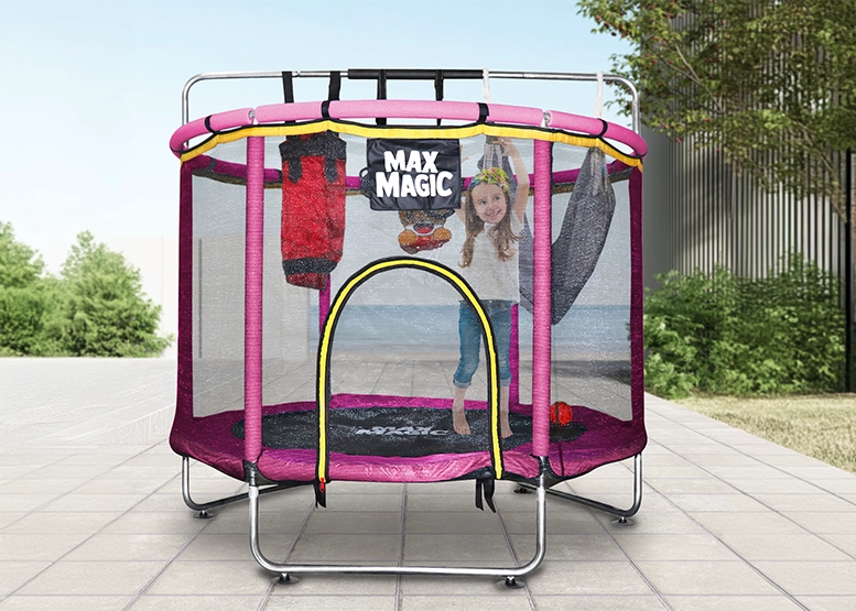 CAMA ELÁSTICA INFANTIL MAX MAGIC ROSADA CON ACCESORIOS 150CM - 2