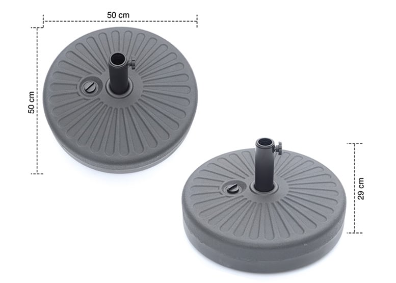 BASE REDONDA PARA QUITASOL NOVAHUS 21 KG - NEGRO - 3