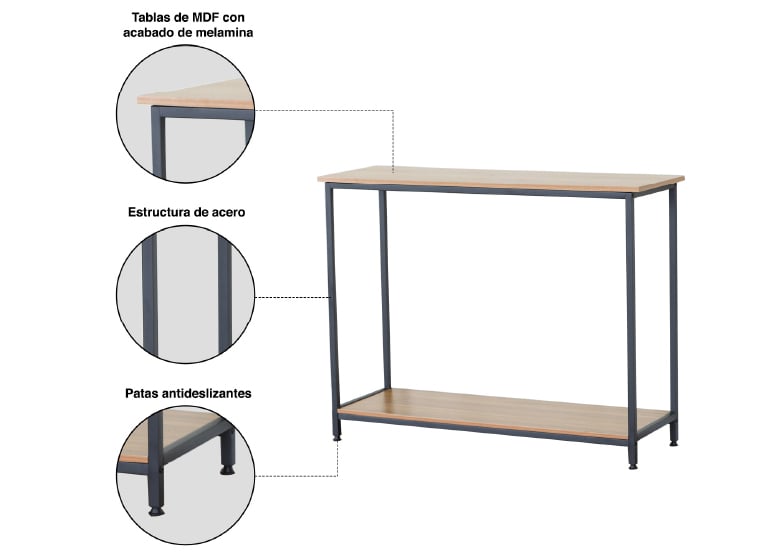 ARRIMO NOVAHUS INDUSTRIAL CAFÉ CON TUBO DE ACERO Y MDF - 5