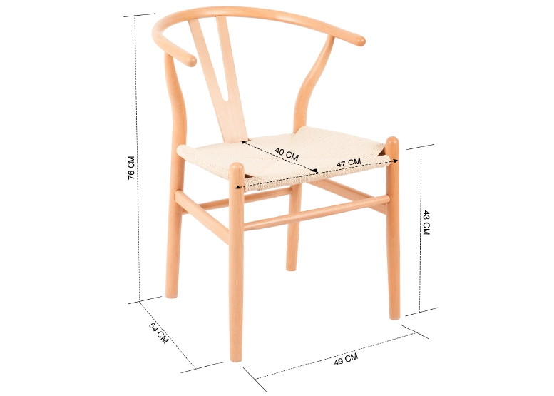 PACK 2 SILLAS COMEDOR NOVAHUS WISHBONE NATURAL BEIGE - 8