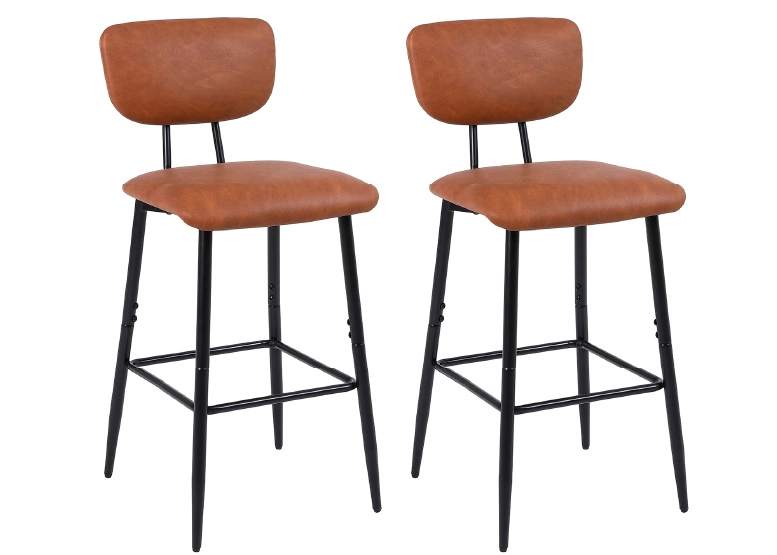 PACK NOVAHUS 57103 CAFE 2 PISOS DE BAR O COCINA MID-CENTURY CON RESPALDO MARRÓN - 1