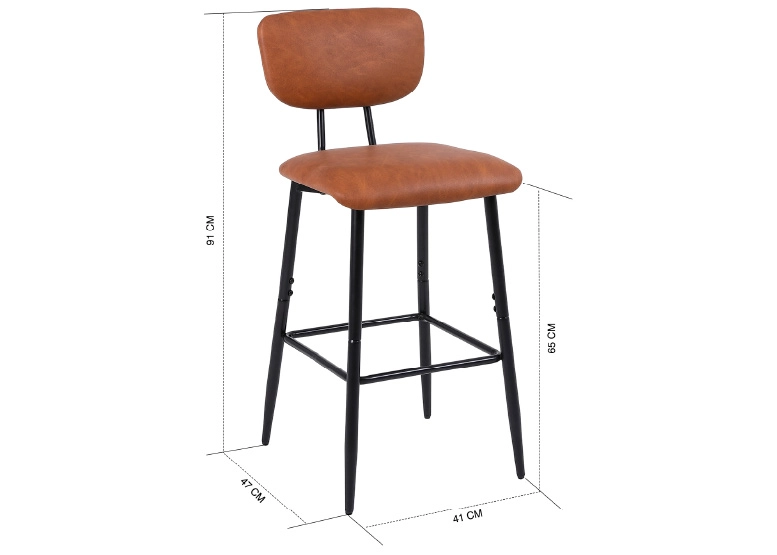 PACK NOVAHUS 57103 CAFE 2 PISOS DE BAR O COCINA MID-CENTURY CON RESPALDO MARRÓN - 8