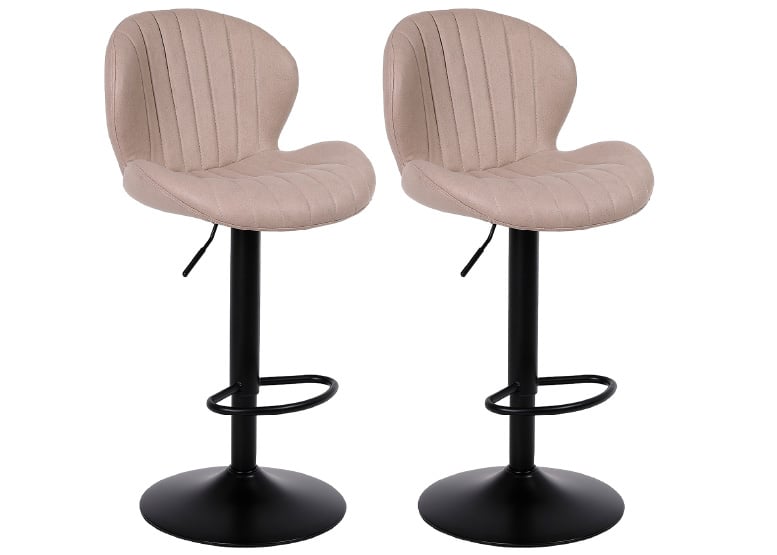 PACK NOVAHUS 57100 BEIGE 2 PISOS DE BAR LOUNGE CON RESPALDO Y REPOSAPIÉS - 1