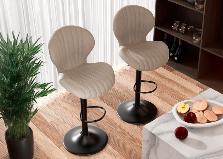 PACK NOVAHUS 57100 BEIGE 2 PISOS DE BAR LOUNGE CON RESPALDO Y REPOSAPIÉS - 2
