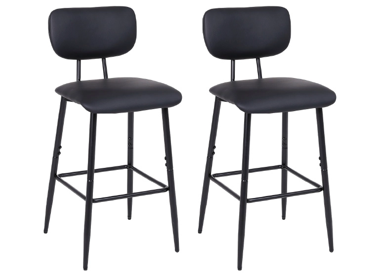 PACK NOVAHUS 57109 NEGRO 2 PISOS BAR COCINA MID-CENTURY CON RESPALDO - 1