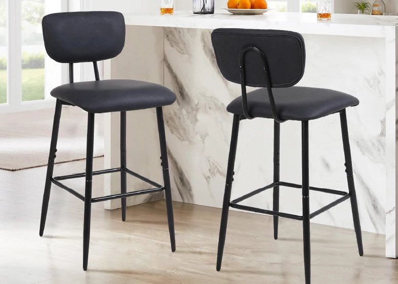 PACK NOVAHUS 57109 NEGRO 2 PISOS BAR COCINA MID-CENTURY CON RESPALDO - 2