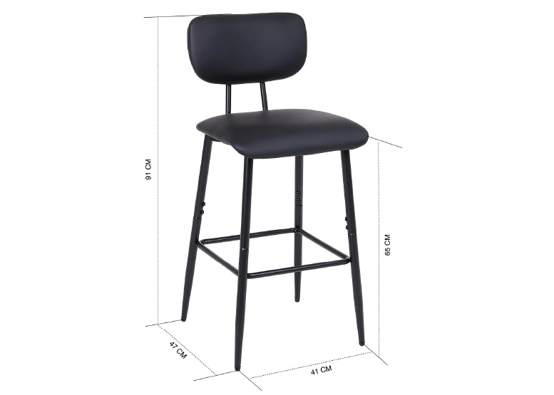 PACK NOVAHUS 57109 NEGRO 2 PISOS BAR COCINA MID-CENTURY CON RESPALDO - 8