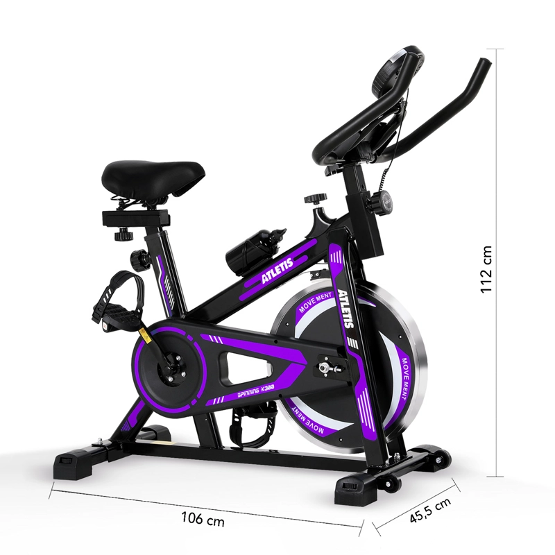BICICLETA SPINNING ATLETIS K300 CAPACIDAD 120 KG AMARILLO - 6