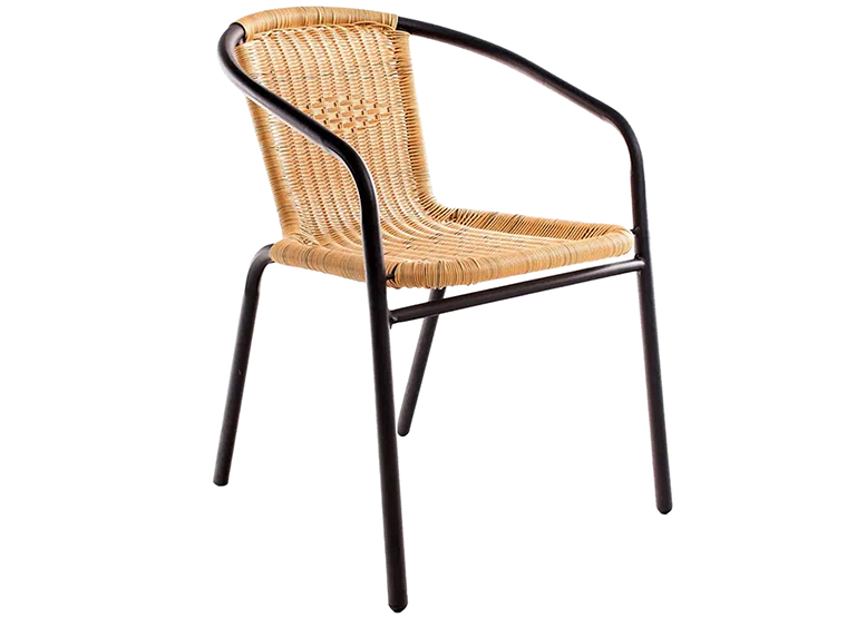 SET TERRAZA MACEIO 4 SILLAS + MESA VIDRIO 80X70 CM BEIGE - 4