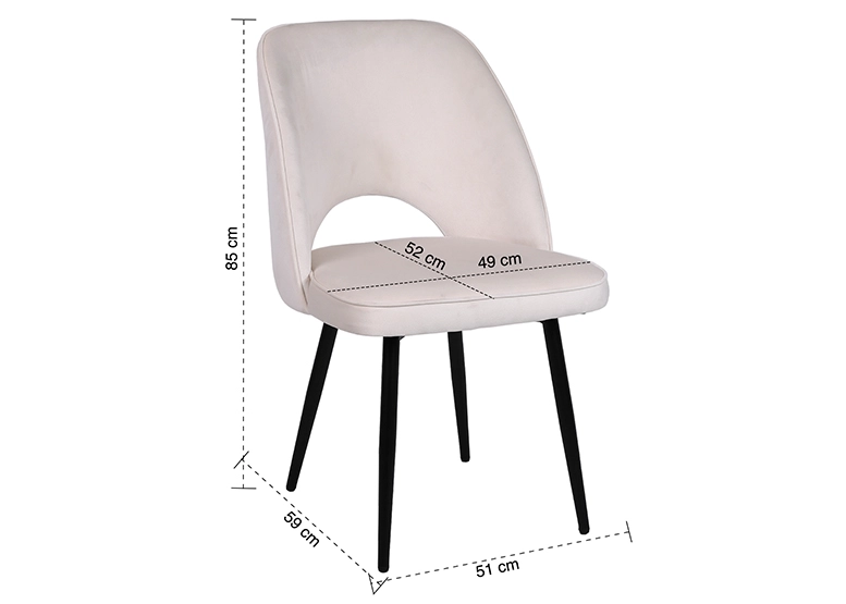 PACK NOVAHUS 57105 TERCIOPELO BEIGE 2 SILLAS DE COMEDOR OVAL - 8
