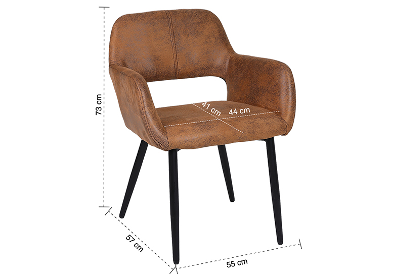 PACK NOVAHUS 57108 CAFÉ 2 SILLA COMEDOR SITIAL CROMWELL - 8