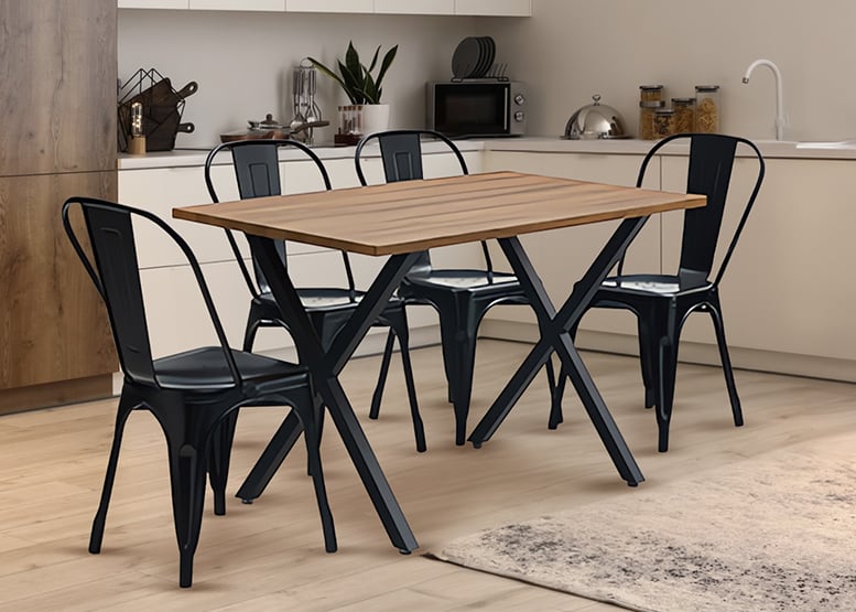 Comedor New Jersey 75x70x120 4 Sillas Tolix Industrial - 2