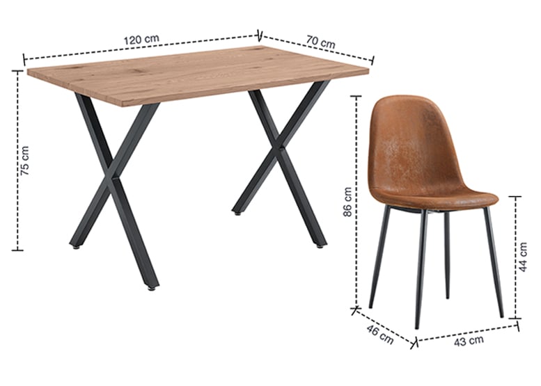 Comedor Hudson Mesa 75x70x120 4 Sillas Pu Café - 3