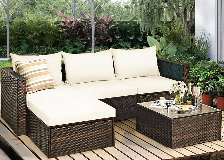 SECCIONAL INTERCAMBIABLE 3 CUERPOS TERRAZA SOFA + MESA CAFÉ - 1