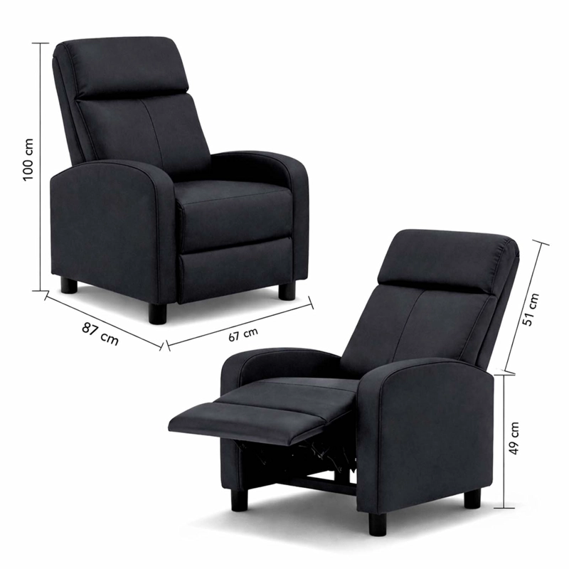 BERGER RECLINABLE LISBOA PU NEGRO - 6