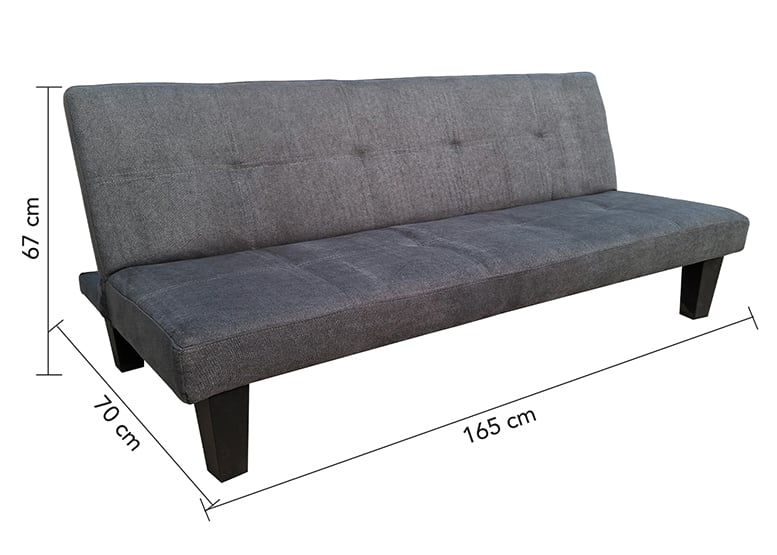 Futón Harper Gris 165x67x70 - 3