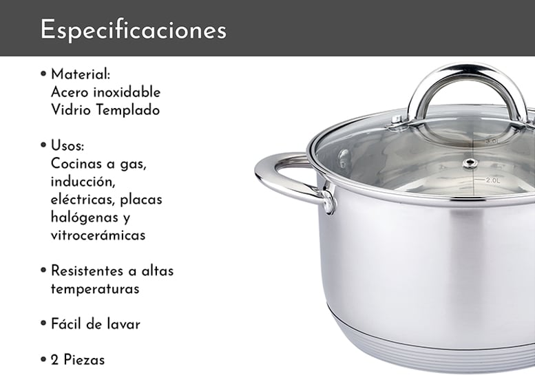 OLLA DE ACERO INOXIDABLE 16 CM 1,9 LTS - 4