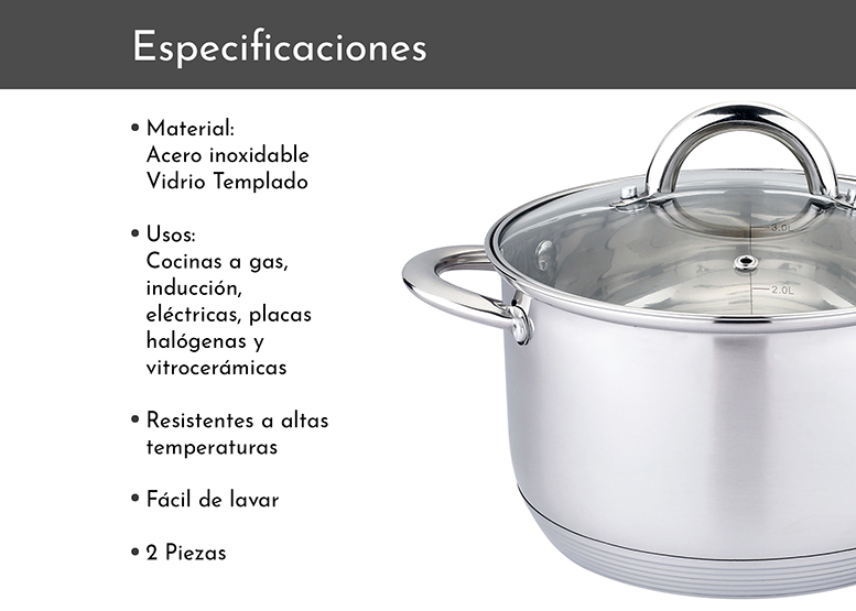 OLLA DE ACERO INOXIDABLE 24 CM 6.1 LTS - 4