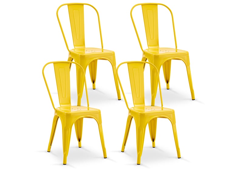 PACK DE 4 SILLA METAL TOLIX AMARILLO - 1
